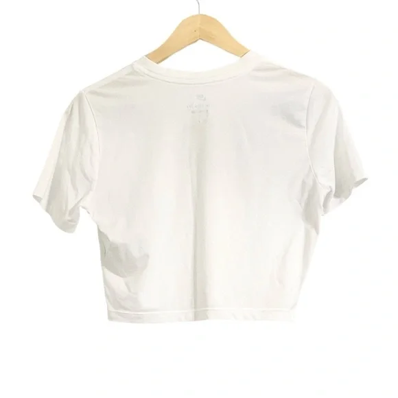 Nike Short Sleeve Cropped Logo T Shirt in White Size Medium - Picture 2 of 5